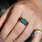 Natural Emerald & Tourmaline Ring in Solid White Gold