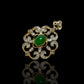 22K Solid Gold Emerald Pendant with Diamonds