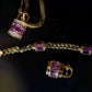 Purple Pink Sapphire Padlock Pendant with Diamonds