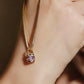 Purple Pink Sapphire Padlock Pendant with Diamonds