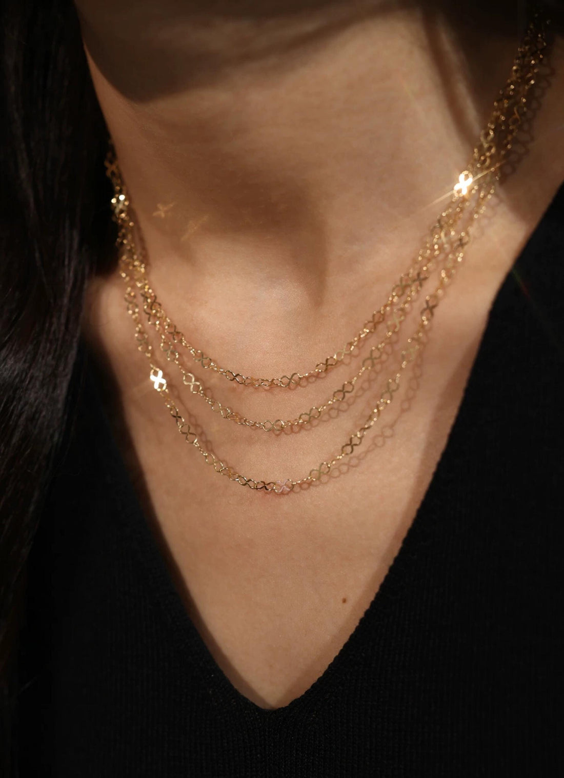 18K Solid Gold Infinity Chain Necklace