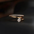 18K Solid Gold Pear Diamond Ring