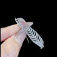 GIA Certified Natural Pink Diamond Feather Pendant Brooch | 0.35ct Marquise VS2