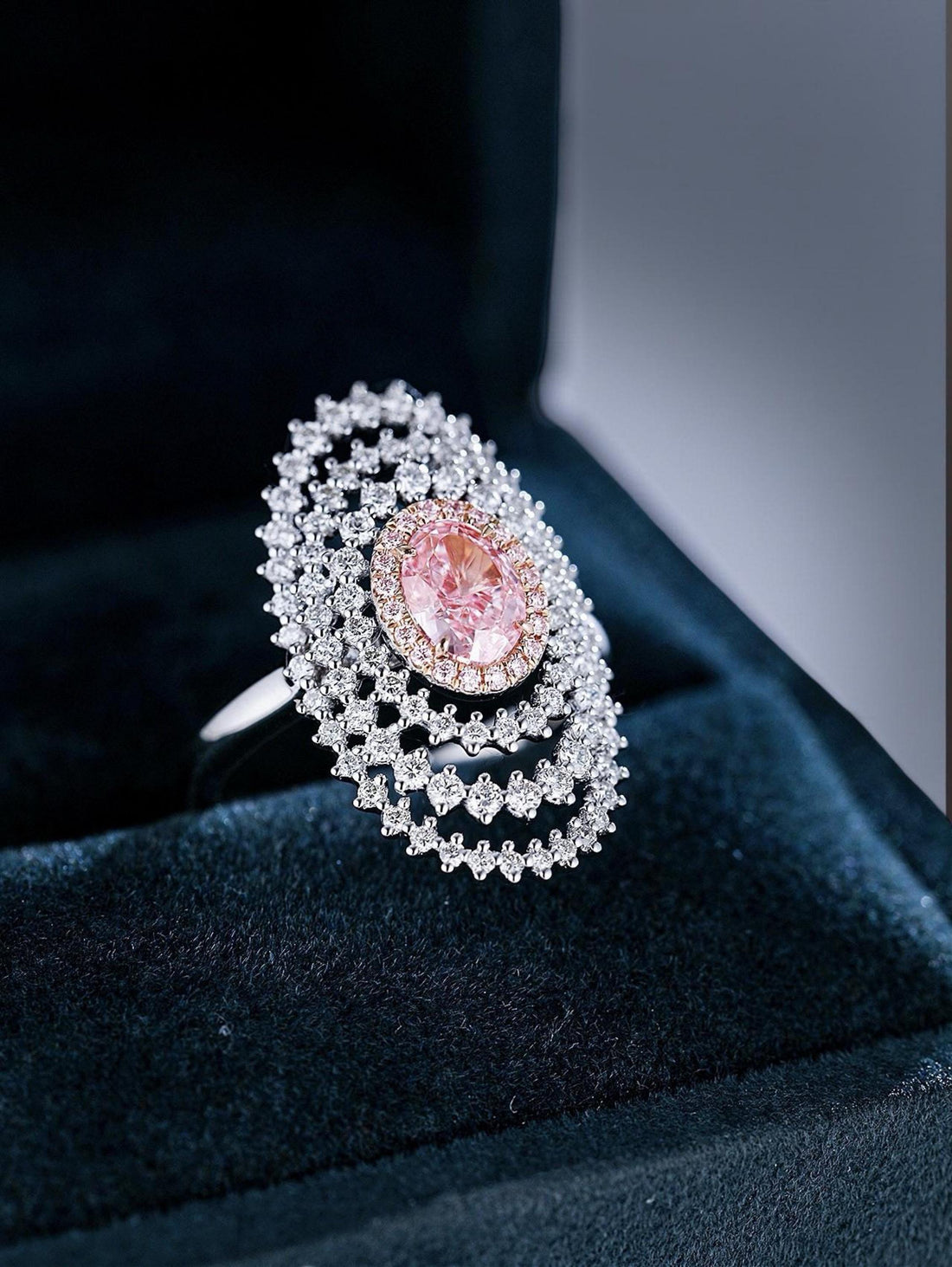 GIA Certified 1.01ct Natural Pink Diamond Ring in 18K White Gold