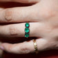 Natural Emerald & Tourmaline Ring in Solid White Gold