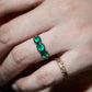 Natural Emerald & Tourmaline Ring in Solid White Gold