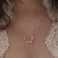 18K Solid Gold Diamond Butterfly Necklace