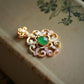 22K Solid Gold Emerald Pendant with Diamonds