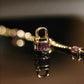 Purple Pink Sapphire Padlock Pendant with Diamonds