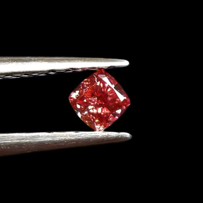 GIA Certified 0.10ct Fancy Deep Orangy Pink Diamond | Near Red Natural Diamond