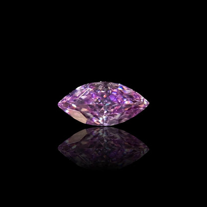 GIA Certified Fancy Intense Pink Purple Diamond 0.12 Carat Marquise