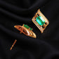 18K Solid Gold Natural Colombian Emerald Earrings