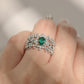Emerald and White Sapphire Tiara Ring