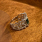 Emerald and White Sapphire Tiara Ring