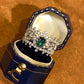 Emerald and White Sapphire Tiara Ring