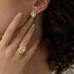 French Inspired Statement Prehnite Stud Earrings
