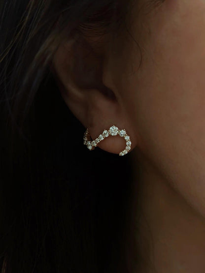18K Solid Gold Earth Mined Diamond Earrings