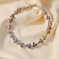 14k Gold Rainbow Sapphire & Diamond Bracelet