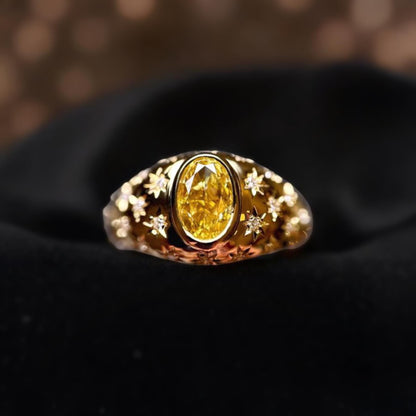 GIA Certified 1.01ct Fancy Intense Yellow Diamond Ring in 18K Gold