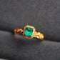 Natural Colombian Emerald Ring 18K Solid Gold with Diamonds | Muzo Green Emerald Engagement Ring