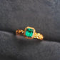 Natural Colombian Emerald Ring 18K Solid Gold with Diamonds | Muzo Green Emerald Engagement Ring