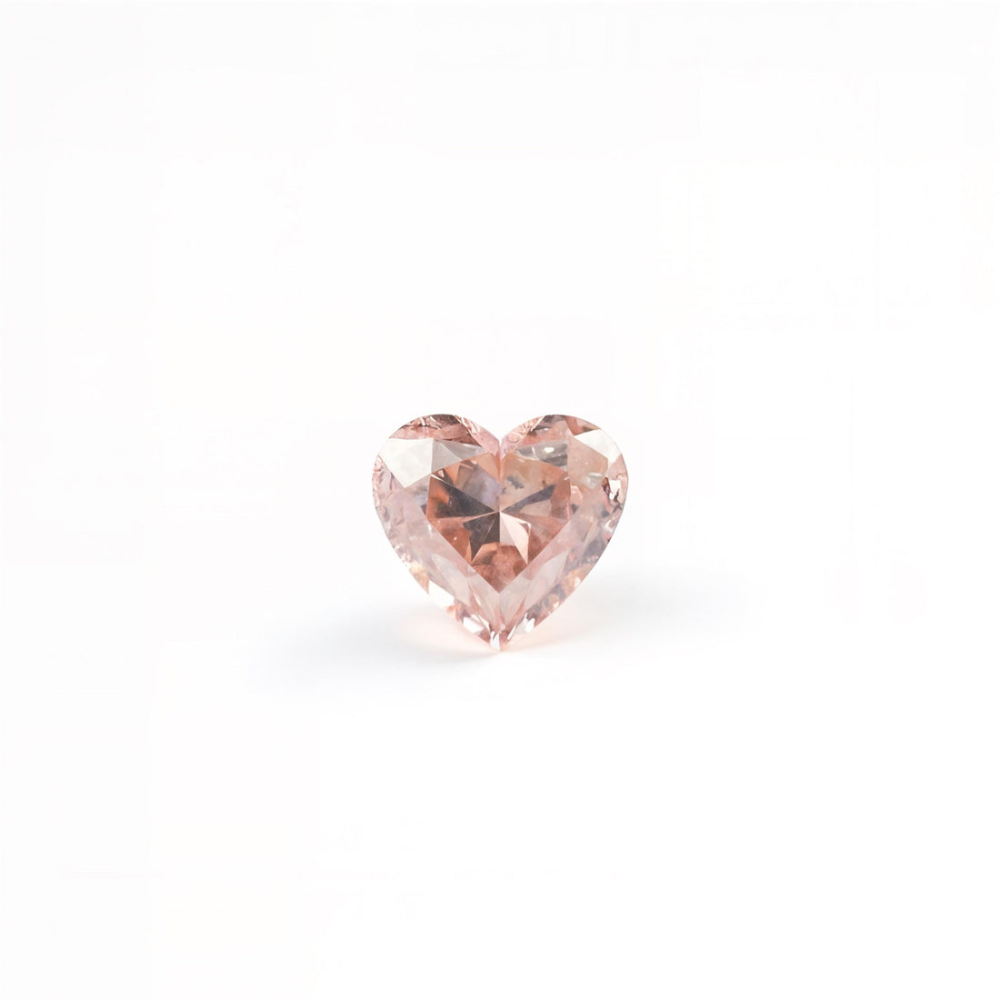 GIA Certified Natural Fancy Orangy Pink Heart Diamond 0.11ct