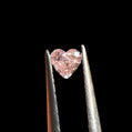 GIA Certified Natural Fancy Orangy Pink Heart Diamond 0.11ct