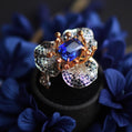 GIA Certified Natural Cornflower Blue Sapphire Ring 3.03ct in 18K Solid Gold with Diamonds