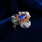 GIA Certified Natural Cornflower Blue Sapphire Ring 3.03ct in 18K Solid Gold with Diamonds