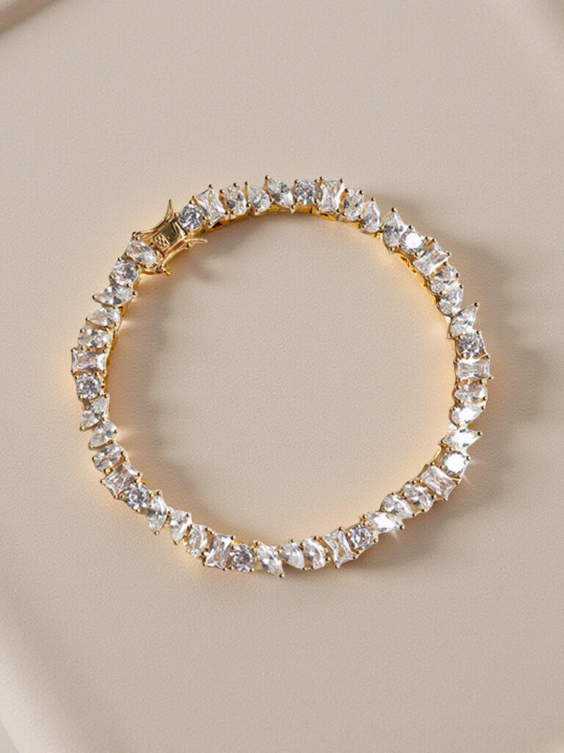 Diamond Tennis Bracelet for Her | 18K Gold Filled | Premium Travel Jewelry | Elegant Sparkle Tennis Bracelet 7 inch, holiday gift