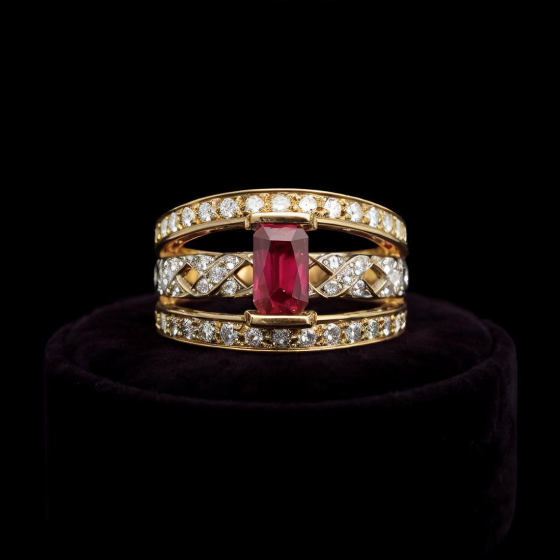 Natural Ruby and Diamond Ring | 1.2ct GIA Certified Ruby with 0.75ct Diamonds in 18K Gold