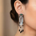 French-Inspired Small-Batch Artisanal Earrings with Mother of Pearl and Emerald