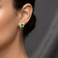18K Solid Gold Natural Colombian Emerald Earrings