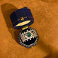 Emerald and White Sapphire Tiara Ring