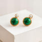 Green Malachite and Pearl Dangle Earrings | Gold Vermeil Drop Studs | Elegant Statement Jewelry Gift for Her | Quiet Luxury Style