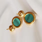 Green Malachite and Pearl Dangle Earrings | Gold Vermeil Drop Studs | Elegant Statement Jewelry Gift for Her | Quiet Luxury Style