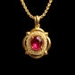 Natural Ruby Pendant in 18K Solid Gold with Diamonds