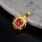 Natural Ruby Pendant in 18K Solid Gold with Diamonds