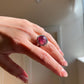 Natural Rubellite Tourmaline Cabochon Statement Ring