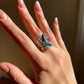 Emerald Ruby Black Diamond White Sapphire Ring | Sterling Silver 18K White Gold Vermeil