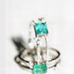 Emerald and Diamond Ring in 18K White Gold