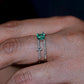 Emerald and Diamond Ring in 18K White Gold