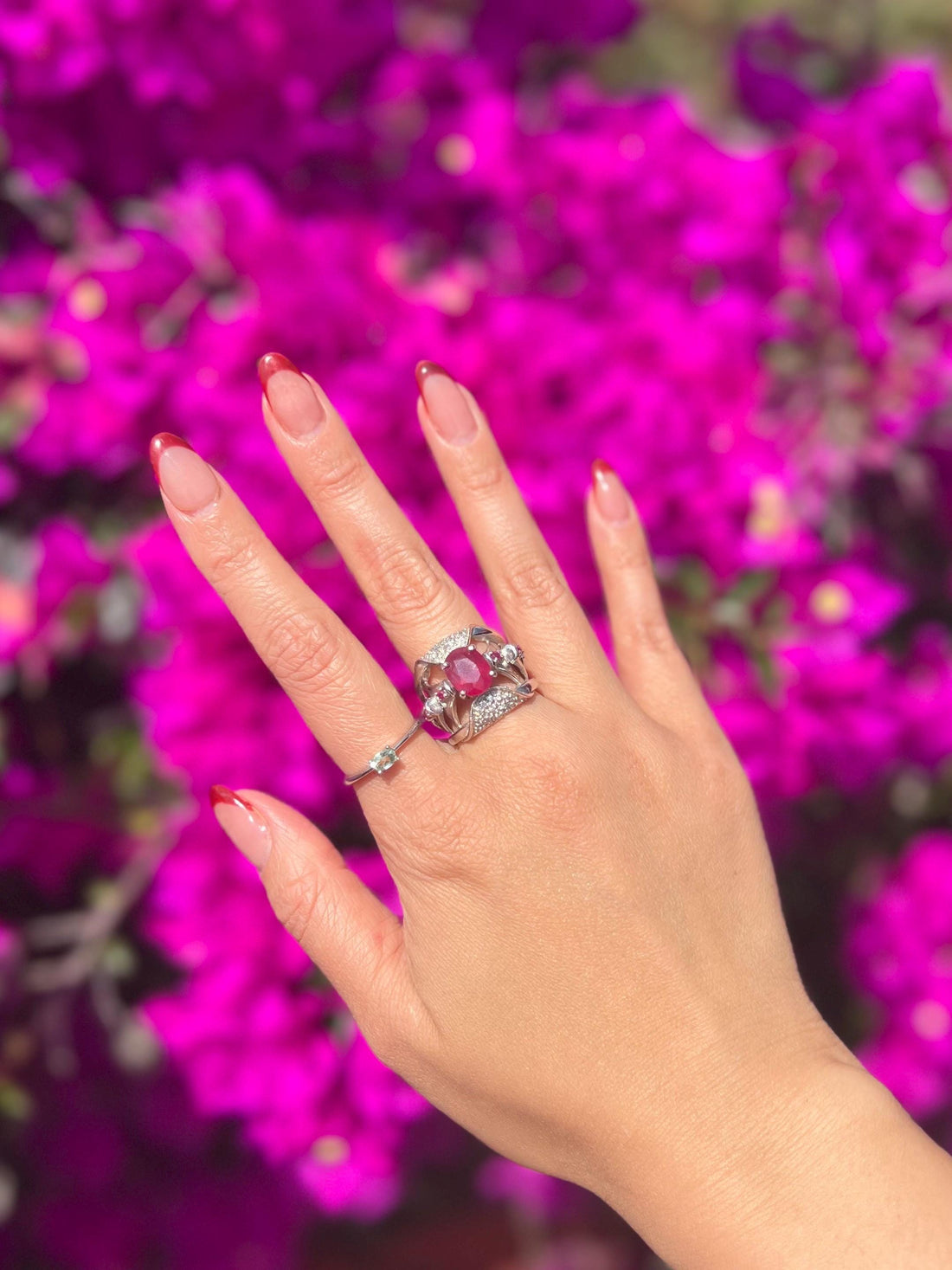 3.2 Carat Mozambique Ruby & Diamond Art Deco Ring