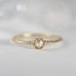 18K Solid Gold Rose Cut Diamond Ring | Antique Style Engagement Ring