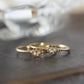 18K Solid Gold Rose Cut Diamond Ring | Antique Style Engagement Ring