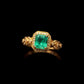 Natural Colombian Emerald Ring 18K Solid Gold with Diamonds | Muzo Green Emerald Engagement Ring