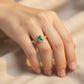 Natural Colombian Emerald Ring 18K Solid Gold with Diamonds | Muzo Green Emerald Engagement Ring