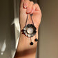 Moonstone Flower Pendant Necklace | Oxidized Silver with Black Onyx