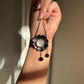 Moonstone Flower Pendant Necklace | Oxidized Silver with Black Onyx