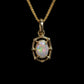 18K Solid Gold Natural Black Opal Pendant